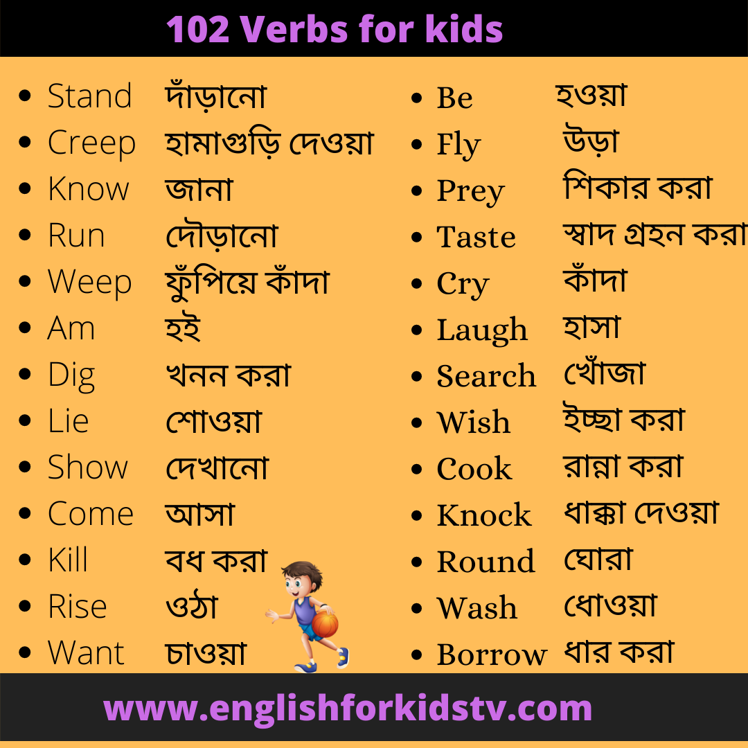 102 Verbs for kids