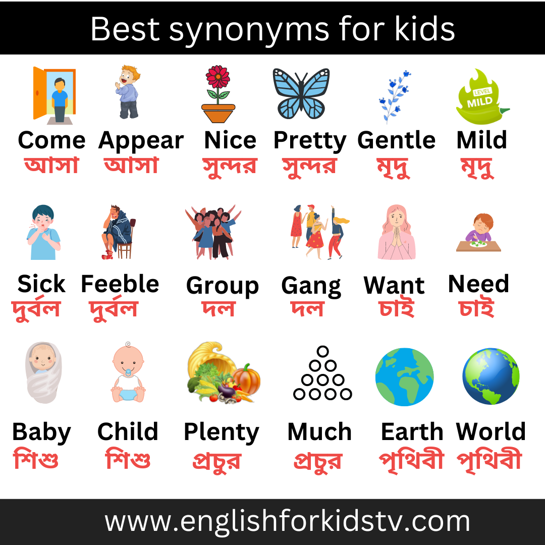 Best Synonyms For Kids English For Kids