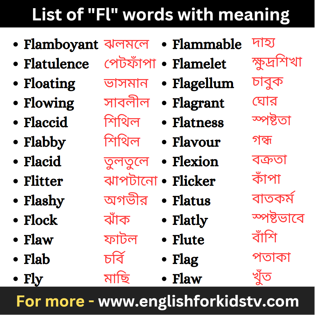 List of "Fl" words with meaning