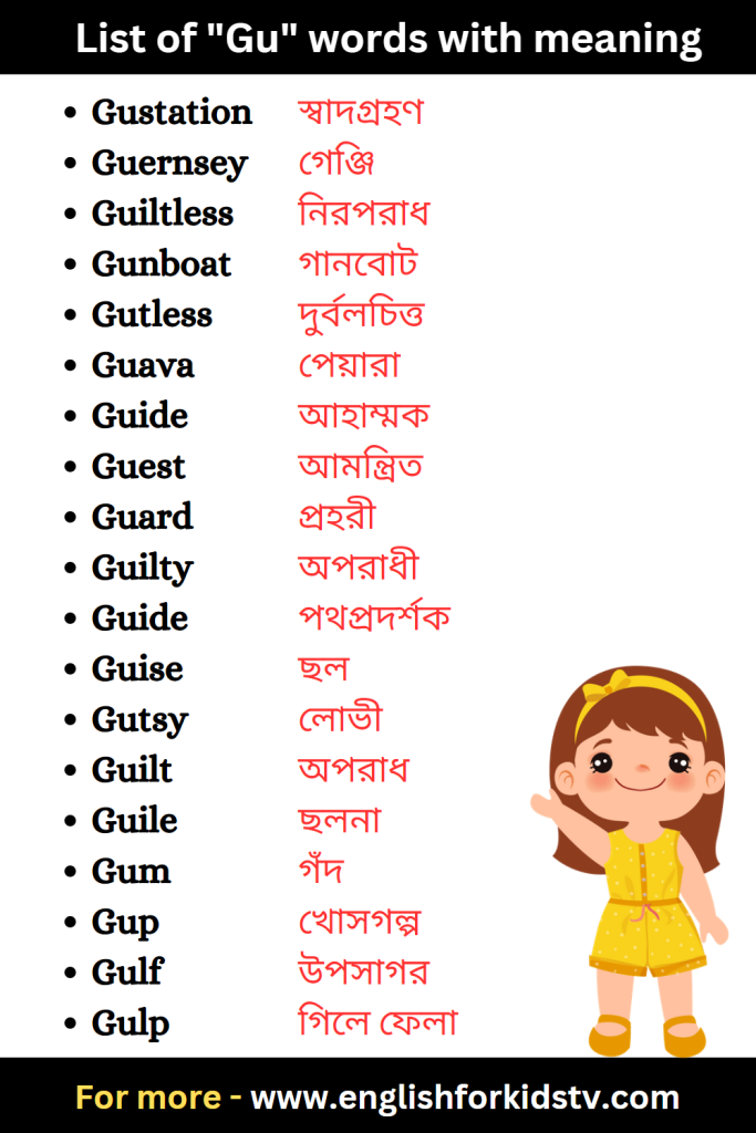 List of "Gu" words with meaning